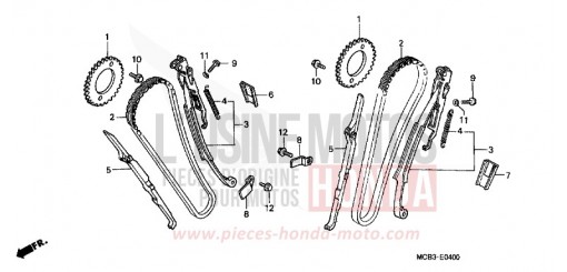CATENA DISTRIBUZIONE/TENDICATENA XL650VY di 2000